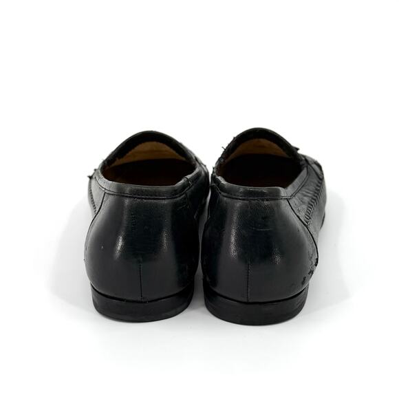 Vintage 90s Santoni Black Genuine Leather Snake Embossed Tassel Loafers main image 5